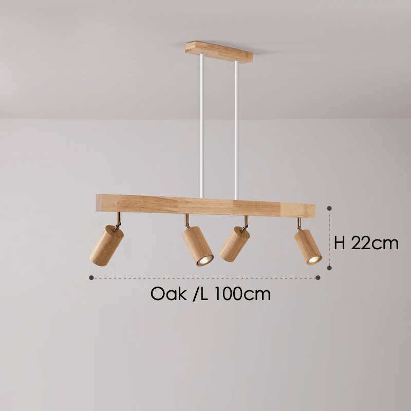 Spot da soffitto in legno massello – Regolabile, Rovere Bianco o Noce