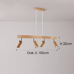 Spot da soffitto in legno massello – Regolabile, Rovere Bianco o Noce