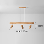 Spot da soffitto in legno massello – Regolabile, Rovere Bianco o Noce