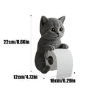 Porta Rotolo di Carta Igienica a Forma di Gatto Decorativo in Resina