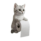 Porta Rotolo di Carta Igienica a Forma di Gatto Decorativo in Resina