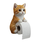 Porta Rotolo di Carta Igienica a Forma di Gatto Decorativo in Resina