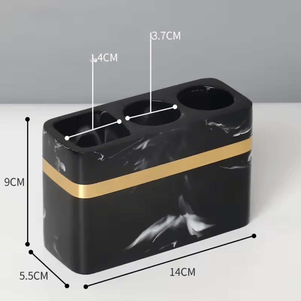 DECORVA – Elegante Vassoio in Marmo Nero per Decorazioni di Lusso per Bagno