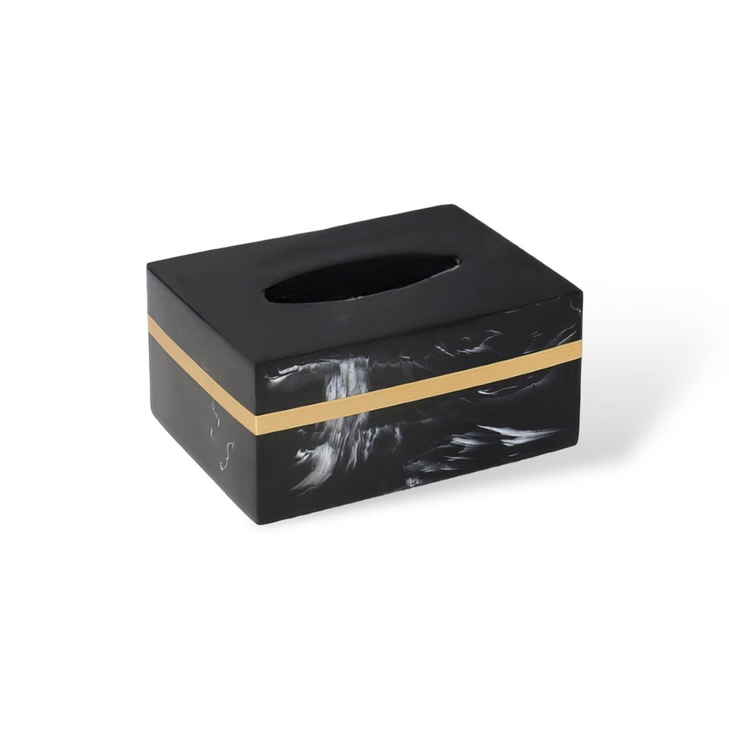 DECORVA – Elegante Vassoio in Marmo Nero per Decorazioni di Lusso per Bagno