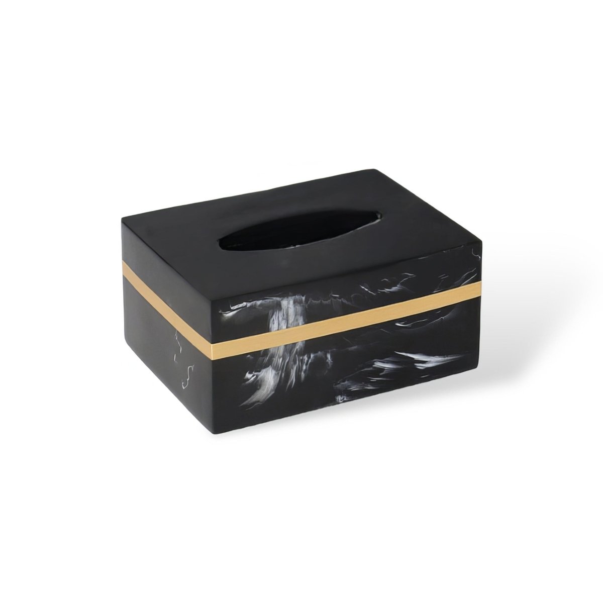 DECORVA – Elegante Vassoio in Marmo Nero per Decorazioni di Lusso per Bagno