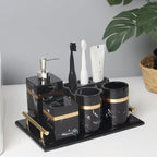 DECORVA – Elegante Vassoio in Marmo Nero per Decorazioni di Lusso per Bagno