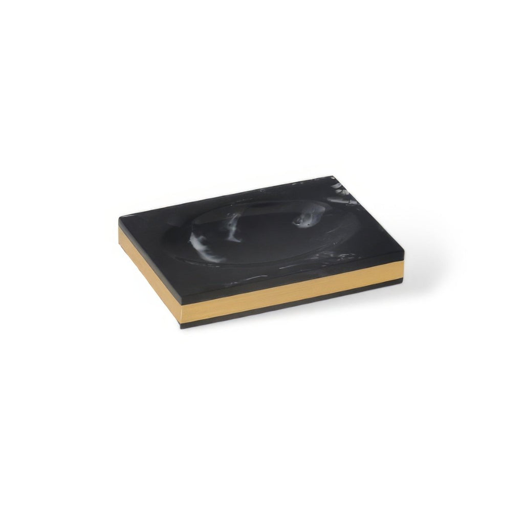 DECORVA – Elegante Vassoio in Marmo Nero per Decorazioni di Lusso per Bagno