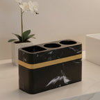 DECORVA – Elegante Vassoio in Marmo Nero per Decorazioni di Lusso per Bagno