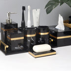 DECORVA – Elegante Vassoio in Marmo Nero per Decorazioni di Lusso per Bagno