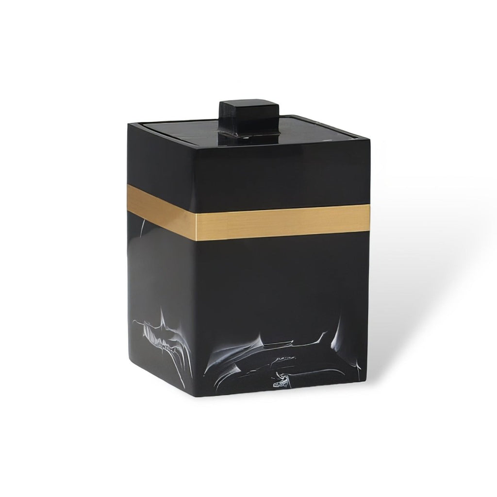 DECORVA – Elegante Vassoio in Marmo Nero per Decorazioni di Lusso per Bagno