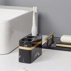 DECORVA – Elegante Vassoio in Marmo Nero per Decorazioni di Lusso per Bagno