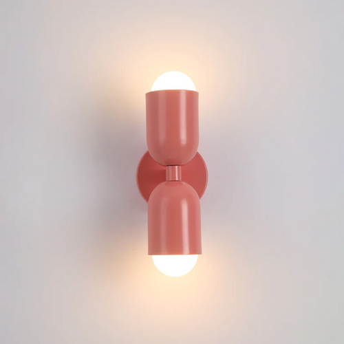 Applique da parete LED a cilindro in metallo moderno 2 luci