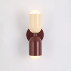 Applique da parete LED a cilindro in metallo moderno 2 luci