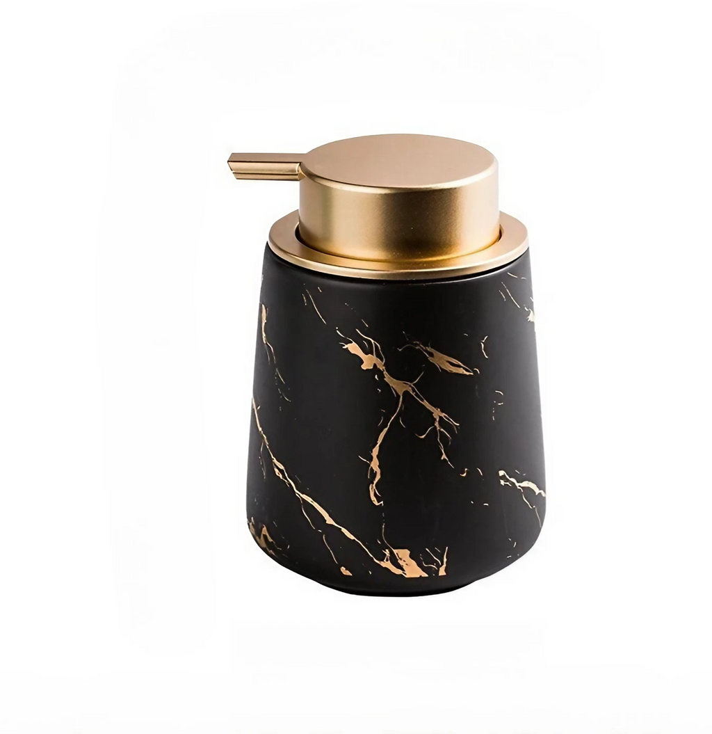 MarbleLux - Elegante dispenser per sapone in ceramica fatto a mano con design moderno