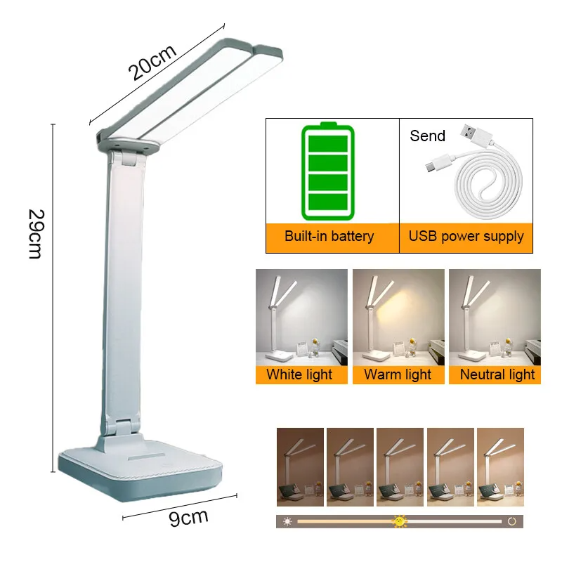 LumoFlex – Lampada da scrivania LED ricaricabile con controllo touch e design pieghevole