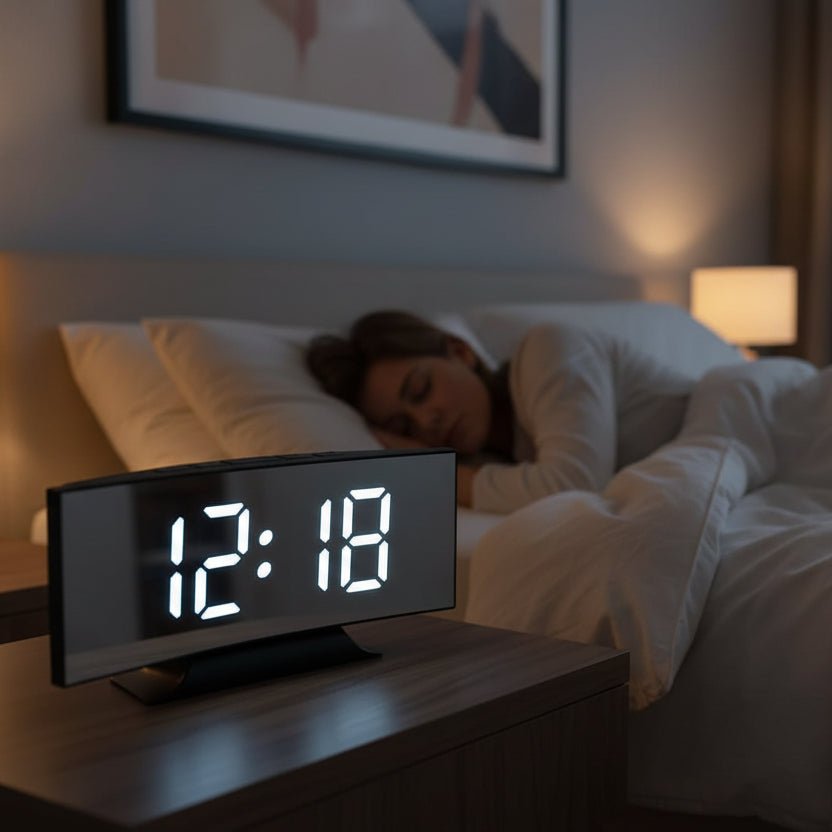 DIGITRACK – Orologio Sveglia Digitale Elegante con Grande Display LED e Design Silenzioso