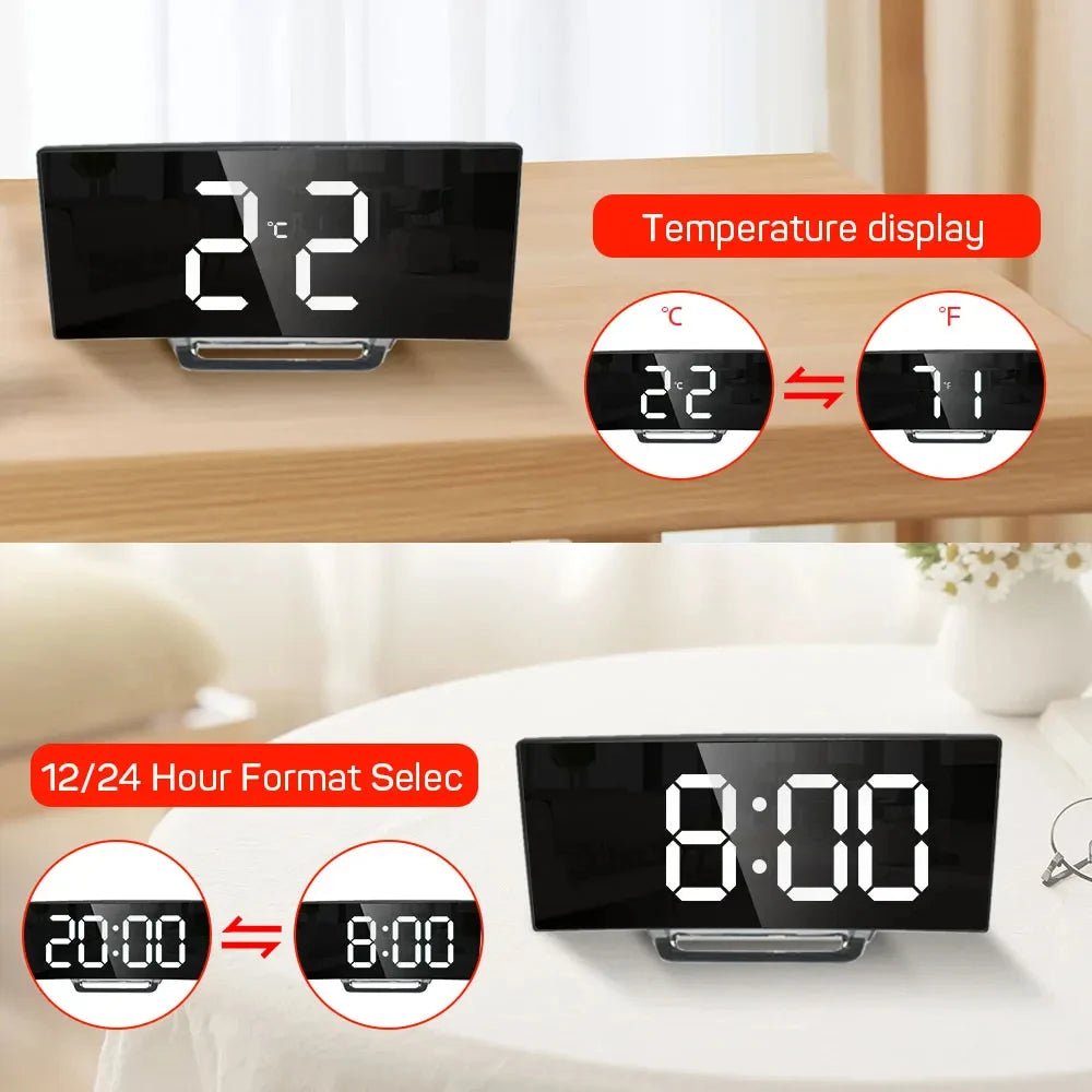 DIGITRACK – Orologio Sveglia Digitale Elegante con Grande Display LED e Design Silenzioso