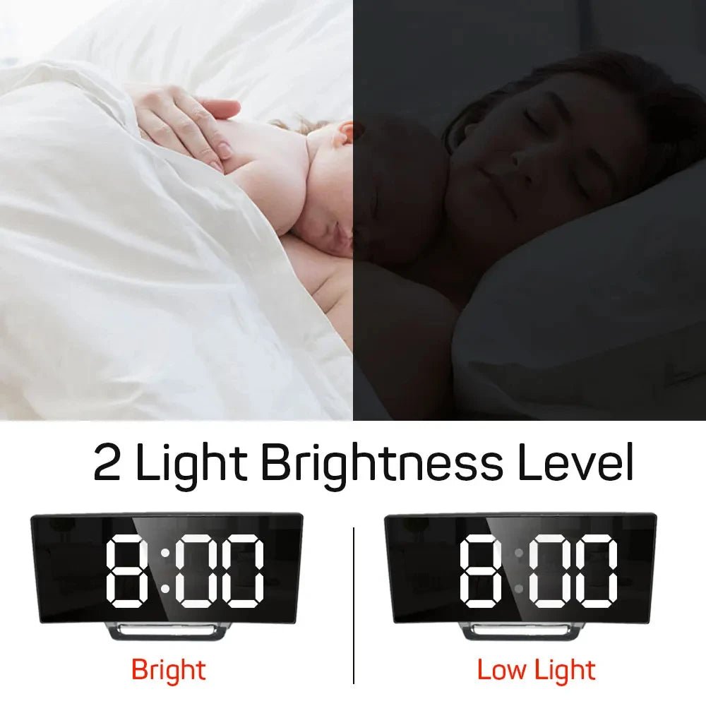 DIGITRACK – Orologio Sveglia Digitale Elegante con Grande Display LED e Design Silenzioso