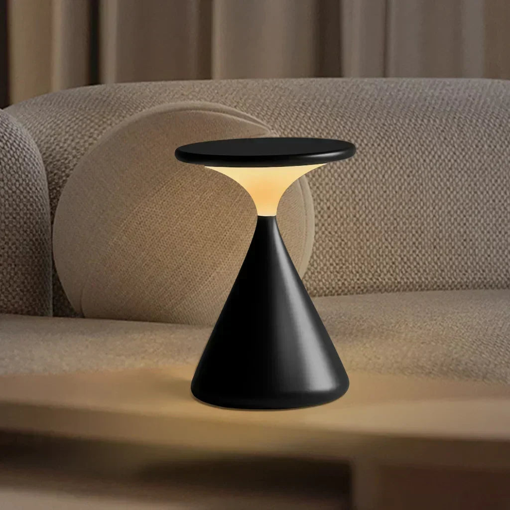 Lampada da tavolo LED dimmerabile senza fili in design a clessidra