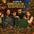 24 Giorni di Avvento di Natale con Dinosauri – 24 Figurine di Dinosauri Collezionabili e Sorprese Festive