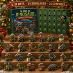 24 Giorni di Avvento di Natale con Dinosauri – 24 Figurine di Dinosauri Collezionabili e Sorprese Festive