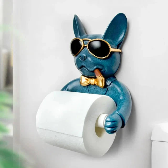 Porta Carta Igienica Design Cane in Resina Senza Perforazione Scatola per Fazzoletti