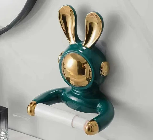 Porta Carta Igienica Design Cane in Resina Senza Perforazione Scatola per Fazzoletti