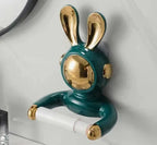 Porta Carta Igienica Design Cane in Resina Senza Perforazione Scatola per Fazzoletti