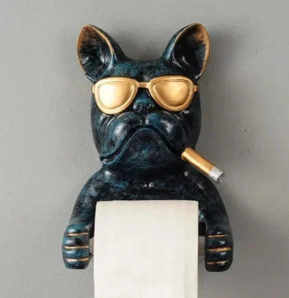 Porta Carta Igienica Design Cane in Resina Senza Perforazione Scatola per Fazzoletti