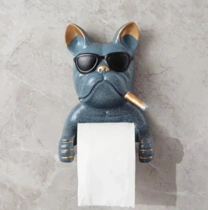 Porta Carta Igienica Design Cane in Resina Senza Perforazione Scatola per Fazzoletti