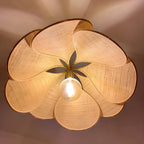 Lampada a sospensione con fiori di tessuto – Illuminazione moderna e decorativa per ambienti domestici
