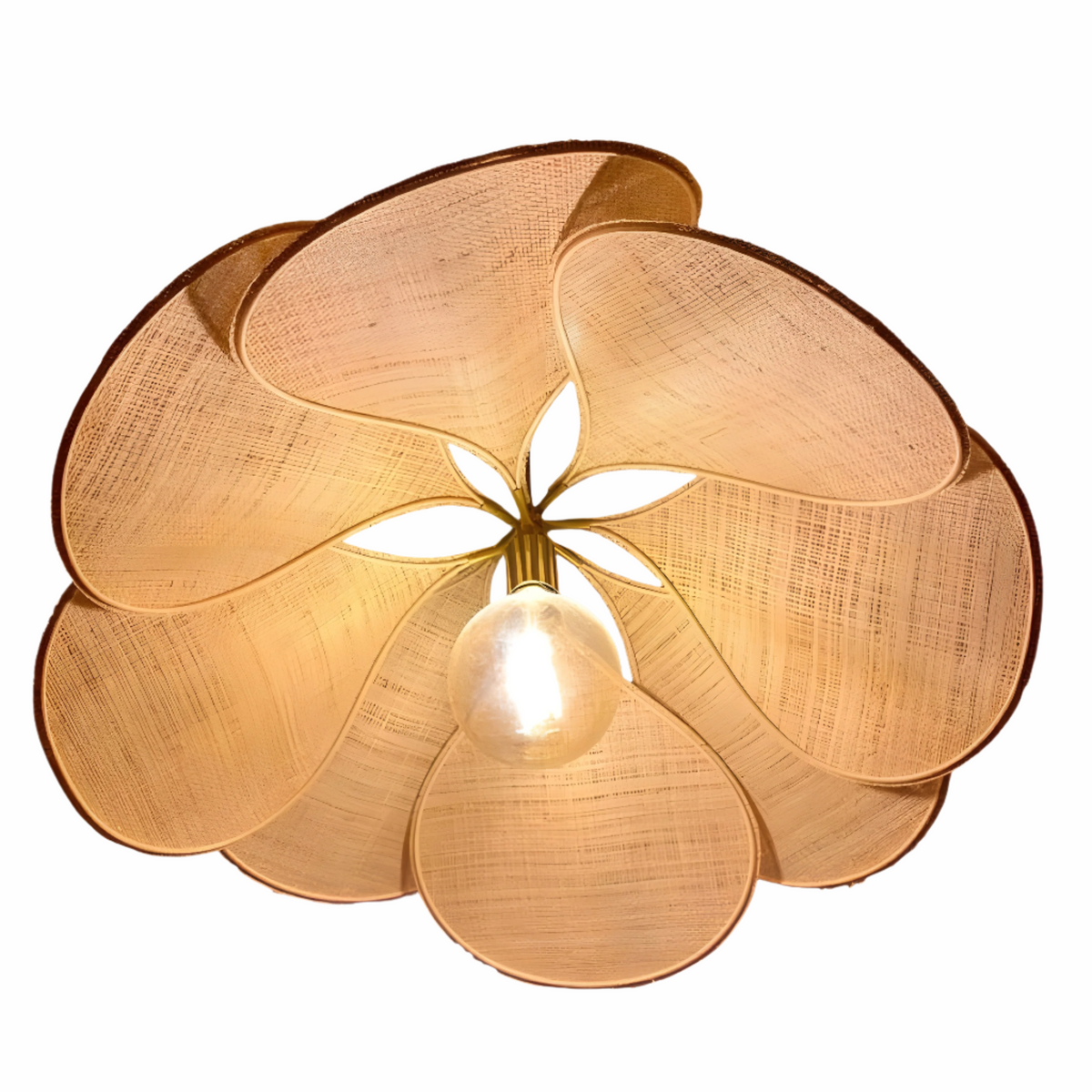 Lampada a sospensione con fiori di tessuto – Illuminazione moderna e decorativa per ambienti domestici