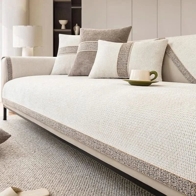Copertura per Divano Antiscivolo – Copertura in Lino per Protezione e Comfort | Sansoti