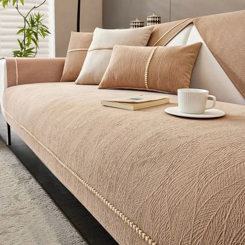 Copertura per Divano Antiscivolo – Copertura in Lino per Protezione e Comfort | Sansoti