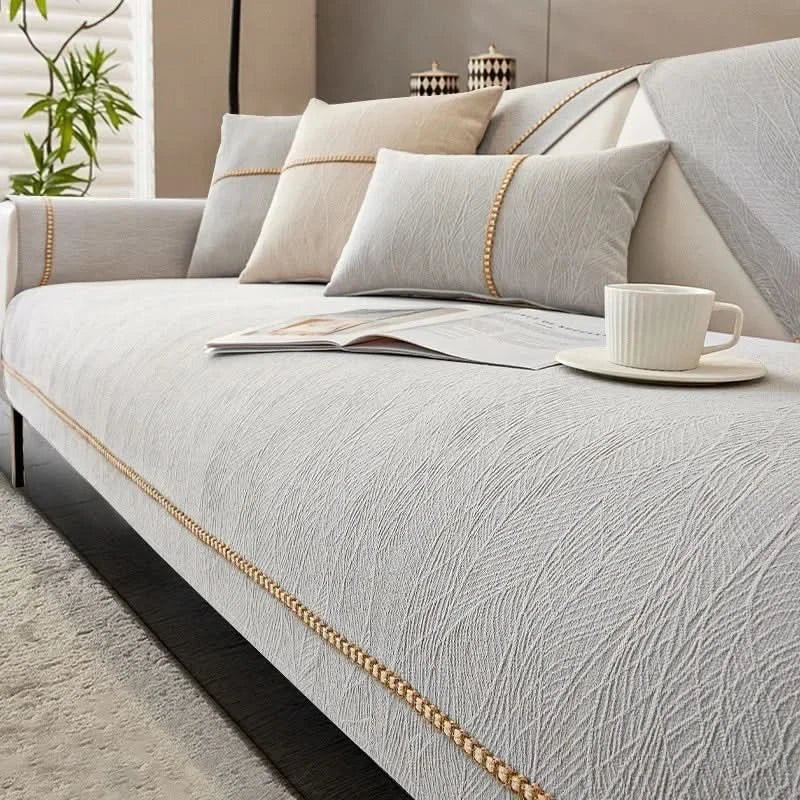Copertura per Divano Antiscivolo – Copertura in Lino per Protezione e Comfort | Sansoti