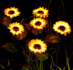 Lampada da esterno a forma di girasole impermeabile con pannello solare