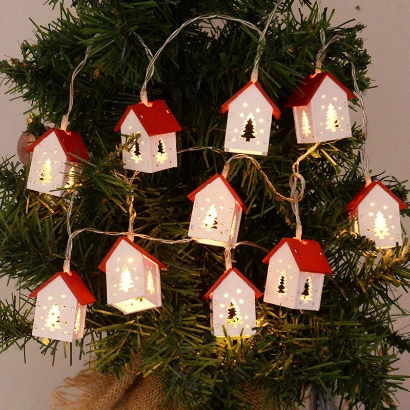 Casette di Natale in Legno con Illuminazione LED – Decorazione Natalizia Decorativa