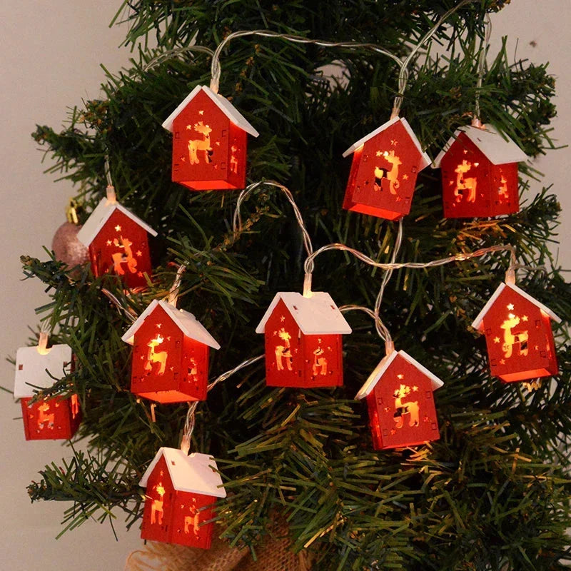 Casette di Natale in Legno con Illuminazione LED – Decorazione Natalizia Decorativa