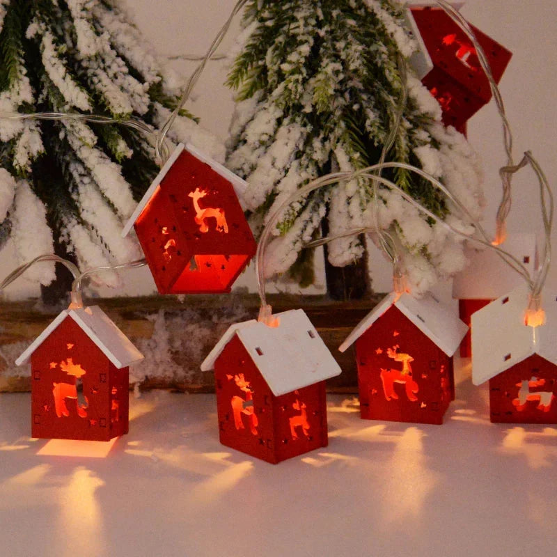 Casette di Natale in Legno con Illuminazione LED – Decorazione Natalizia Decorativa