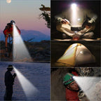 Lampada Frontale LED Ricaricabile e Impermeabile con Funzione Zoom per Attività Outdoor