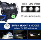 Lampada Frontale LED Ricaricabile e Impermeabile con Funzione Zoom per Attività Outdoor