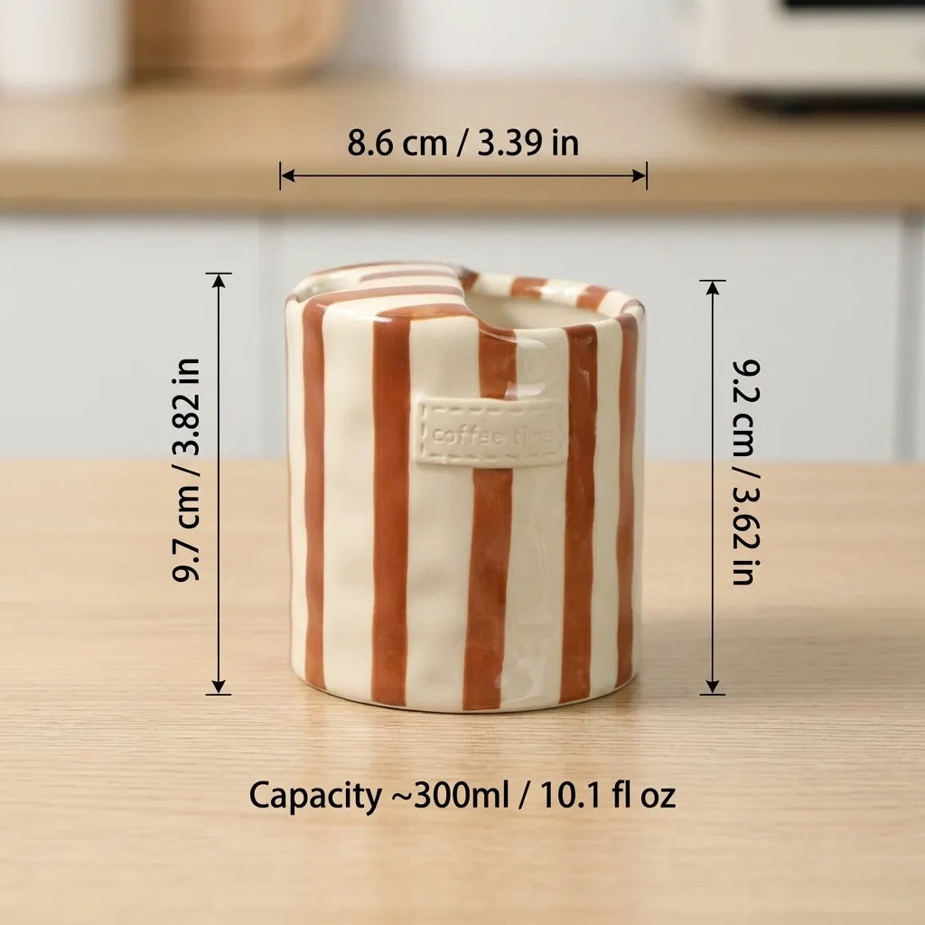 Tazza Ceramica Retro a Strisce