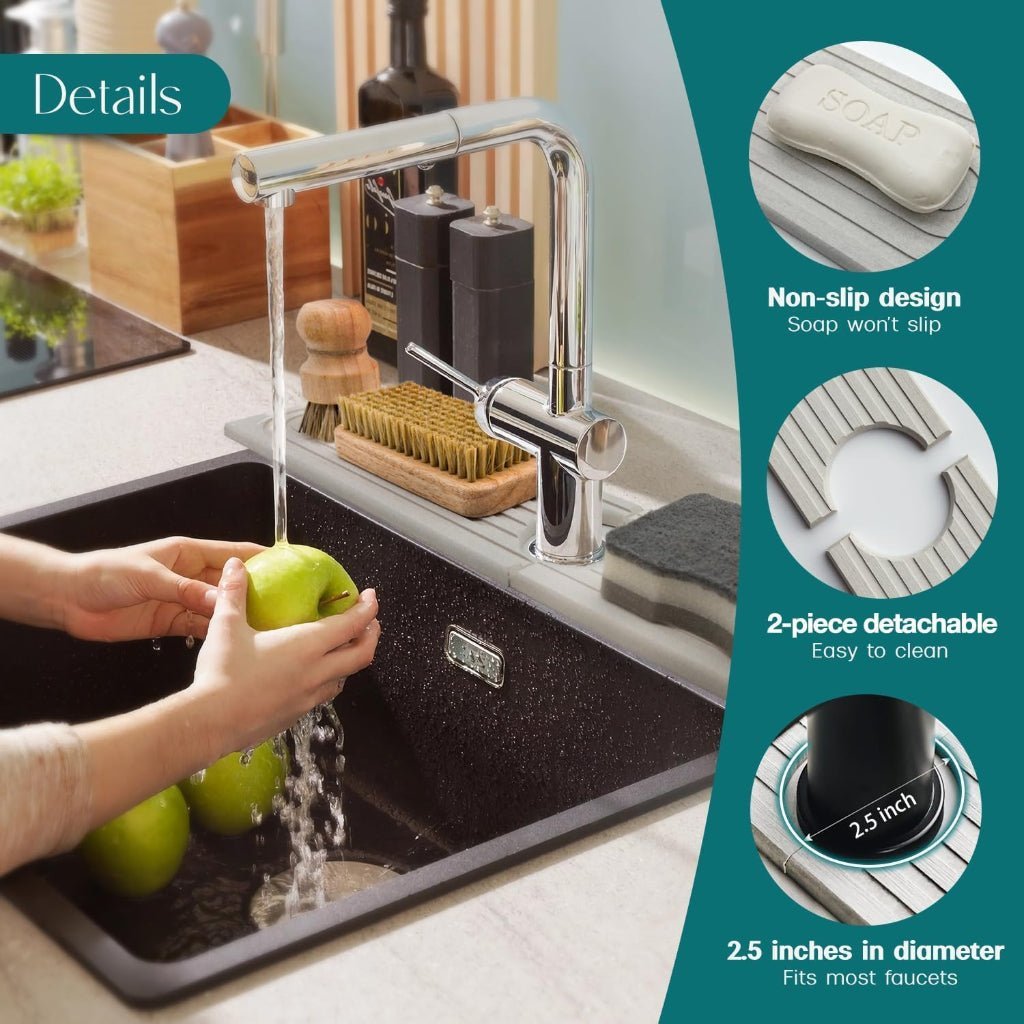 DRYBASE – Tappetino Asciugante Ultra-Assorbente in Diatomite per Spazi Lavello più Puliti