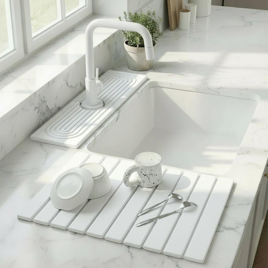DRYBASE – Tappetino Asciugante Ultra-Assorbente in Diatomite per Spazi Lavello più Puliti