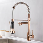 Rubinetto da Cucina DualFlow – Rubinetto in Ottone Nero e Oro con Doppio Beccuccio e Controllo a Leva Singola