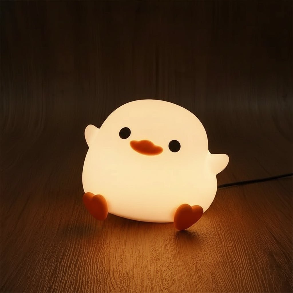 DUCKLUME – Carina Lampada Notturna LED a Forma di Anatra con Sensore Tattile in Silicone
