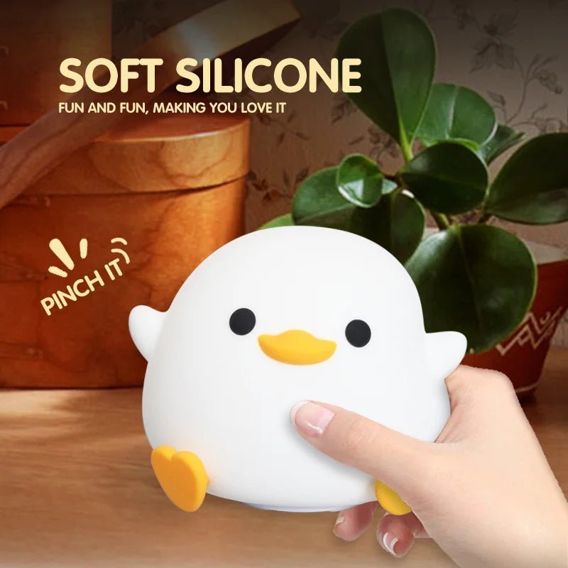 DUCKLUME – Carina Lampada Notturna LED a Forma di Anatra con Sensore Tattile in Silicone