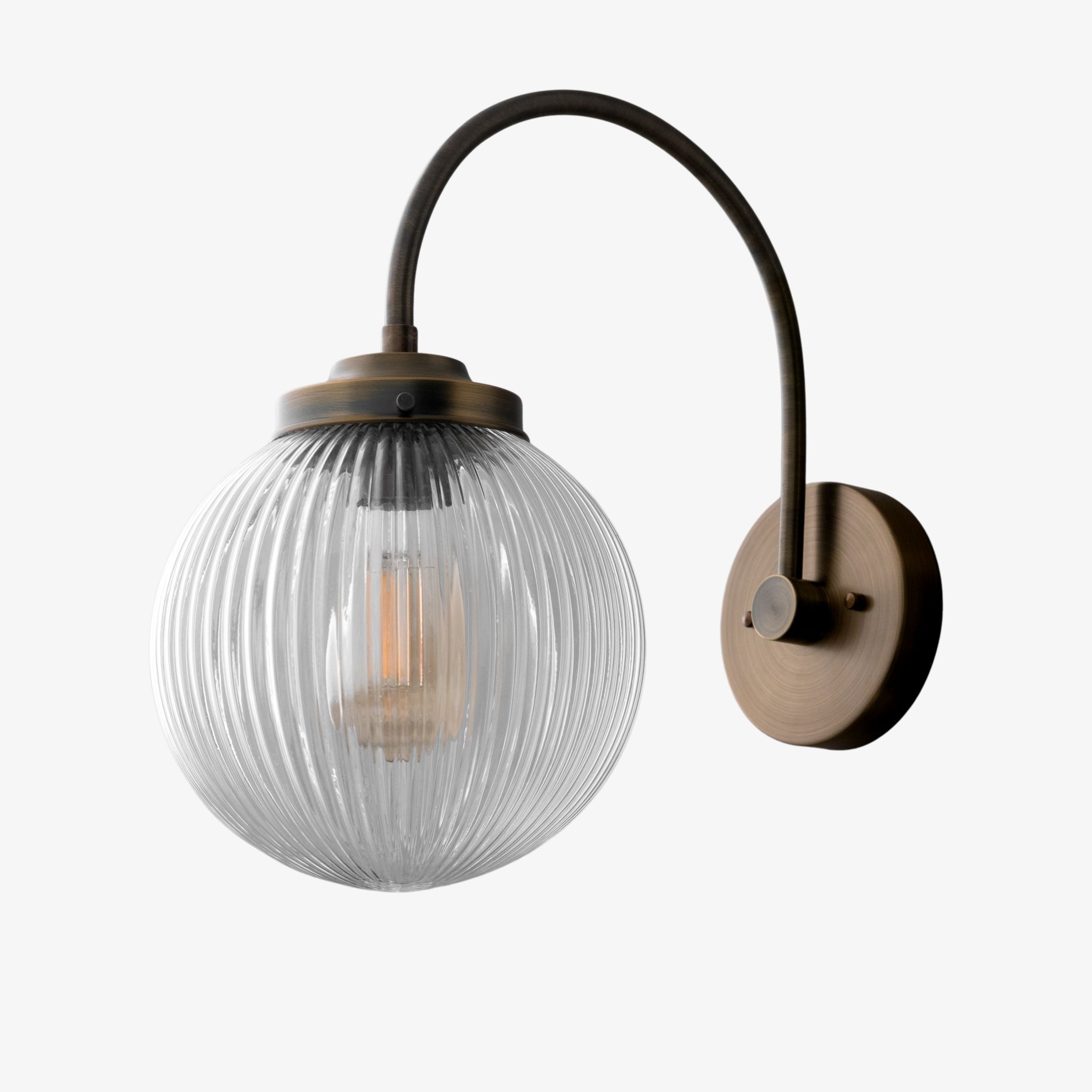 Applique da Parete in Vetro per Illuminazione Industriale per Soggiorno