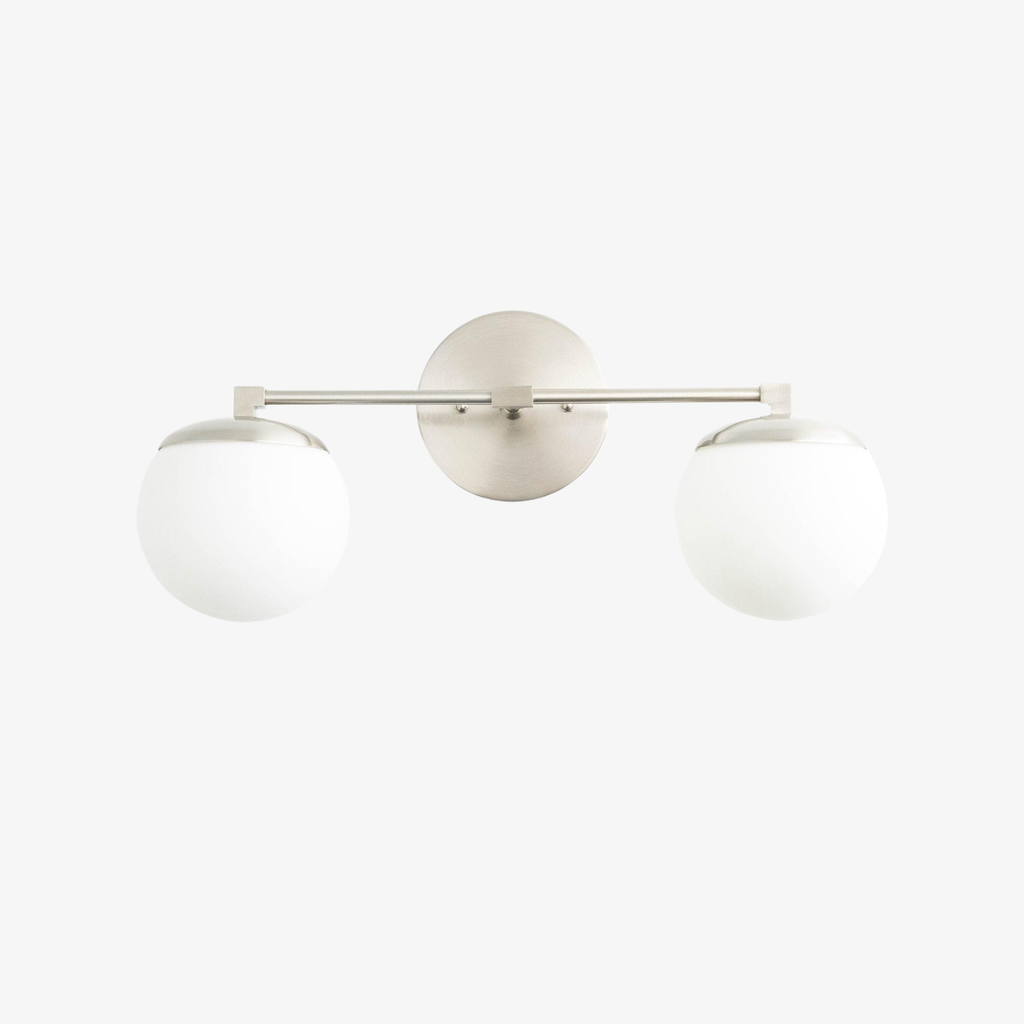 Applique da Bagno in Vetro Latte e Ottone