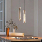 Lampada a sospensione in vetro designer di ottone di giugno fumé